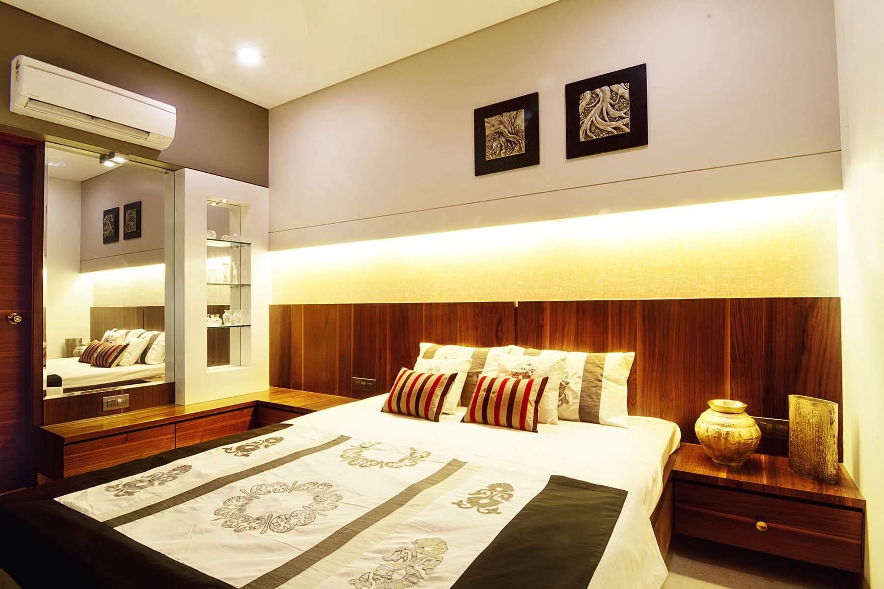 Romantic hotel room prepared for a wedding stay